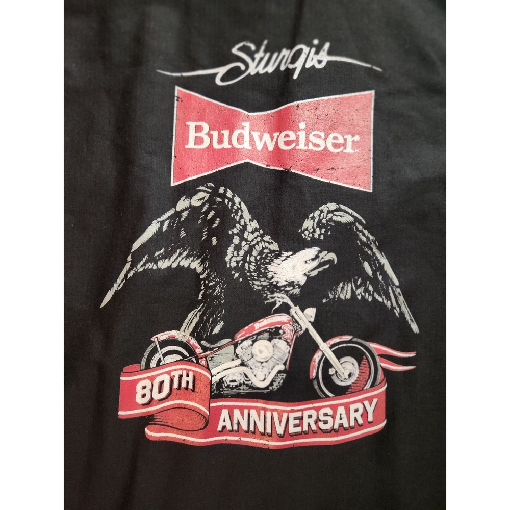 Red Kap Mens Button Up Shirt Budweiser Sturgis 80th Anniversary Motorcycle XXXL